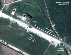 Figure 7. Parked freight train at Sohae siding.