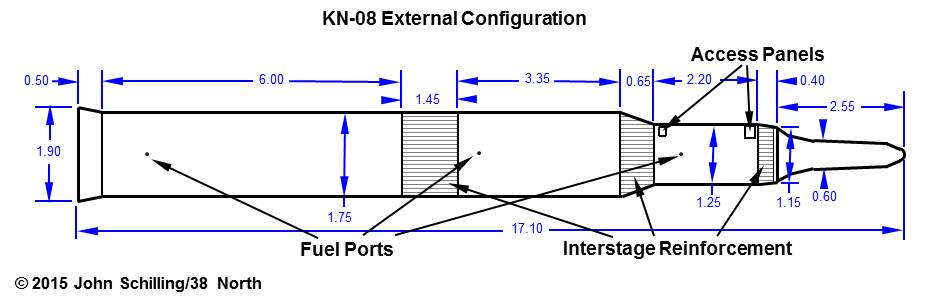 External dimensions of the KN-08 ICBM. (John Schilling/38 North)